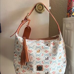Dooney & Bourke White and Brown Disney Shoulder Bag